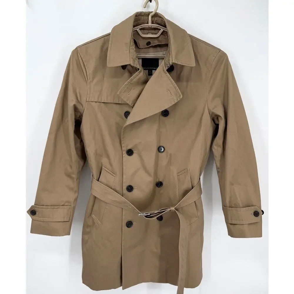 Banana Republic Classic Mens Trench Coat Removable Liner Size Medium NEW